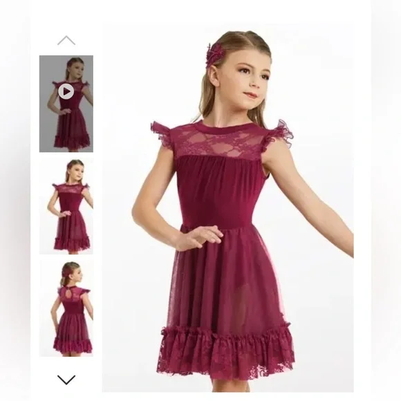 Weissman Burgundy lyrical costume Adult Small - Picture 1 of 3